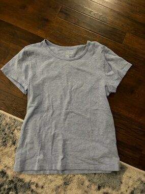 J. Crew Heathered Light Blue Studio Tee